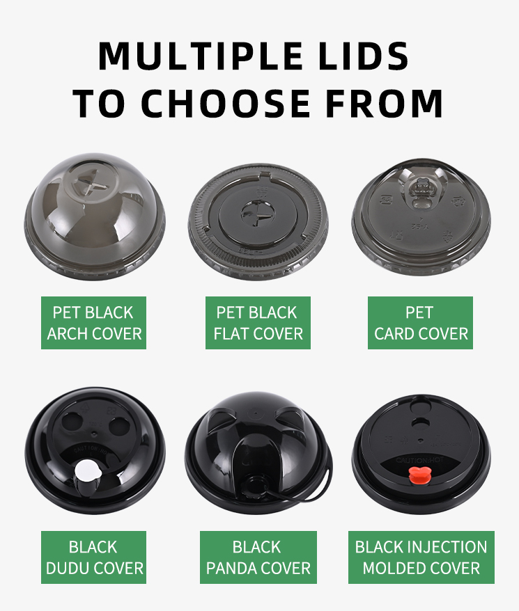 New Design Black Frosted Injection Cup 90mm Milktea Cup Coffee Take Away Cup Custom Printed