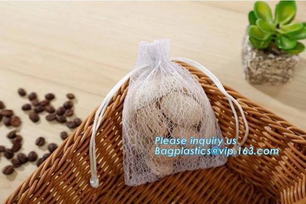 china factory promotional white cotton nylon mesh drawstring raschel bag for dry