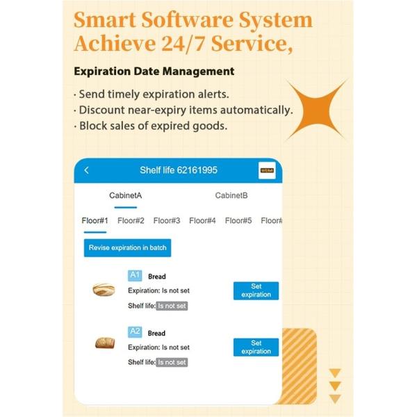 Outdoor Bakery Vending Machine 42 Lockers with 3℃-20℃ Cooling System