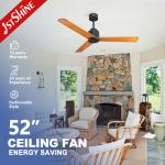 6 Speed 52 Inch 3 Blade Ceiling Fan Saving Electricity 110V Low Voltage