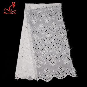 Wholesale 2019 Hot White Cotton Fabrics Embroidered Lace Fabric For Bridal from china suppliers