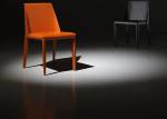 Rubber Feet Commercial Dining Chairs Metal Frame Saddle Leather