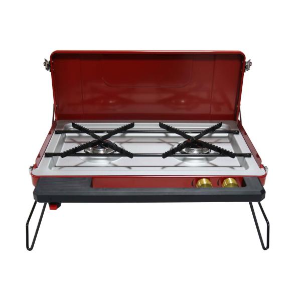 Outdoor Cooktop for Camping Small Gas Stove 2 Burner Durable and Disposable BTU