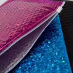 Waterproof Poly Holographic Bubble Mailers Bags Self Adhesive For Express