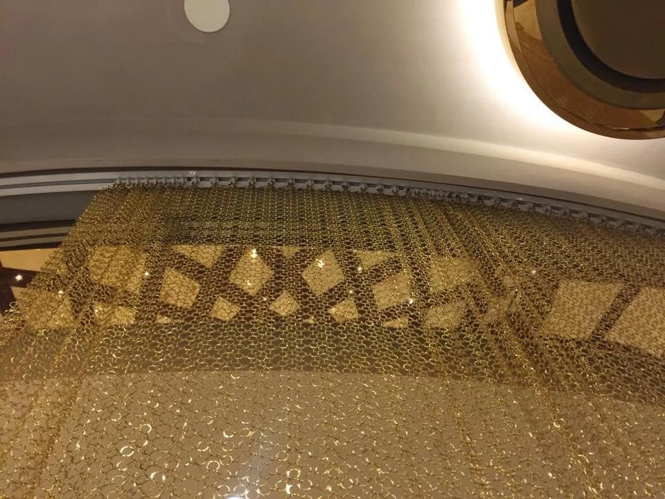 Beautiful Gold Ring Decorative Wire Mesh 1.0mm Diameter