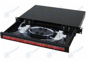 Wholesale FC 1U 24 Fiber Optic Patch Panel Black Color Clamp Seal Ring Adjustable from china suppliers