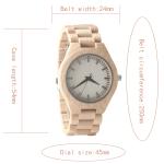 Men Analog Minimalist Quartz Movement Watch , Bamboo Nature Wood Wrist Watch