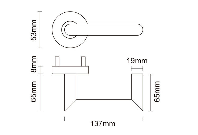 Popular SS door handle lever for commercial entry door handle-X-1