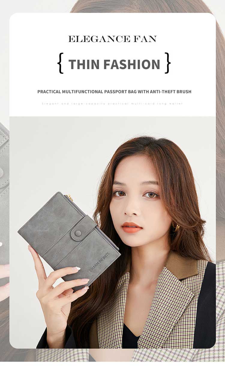 Advantage Leather Unisex Rfid Passport Holder for Fashion Business Travel Card Holder