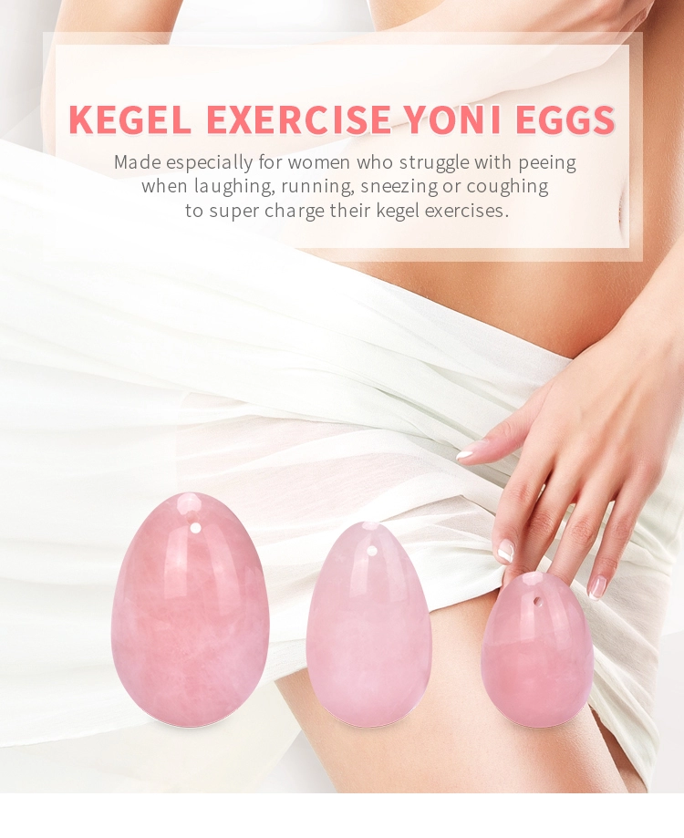 50x35mm 54g Kegel Exercise Yoni Rose Quartz Egg Crystal Yoni Eggs