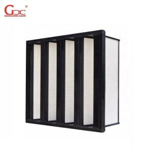 Wholesale Plastic Frame 2850m3/h V Bank F6 Cleanroom Air Filter 1000g Dust Holding from china suppliers