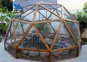 Wholesale Easy Assembled Geodesic Dome Greenhouse Selectable Size Soft PVC Walls &amp; Glass Walls from china suppliers