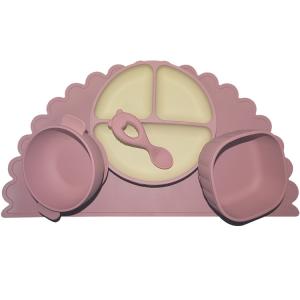 Wholesale Ergonomic Silicone Baby Feeding Set Silicone Childrens Plates Fork And Spoon For Toddlers from china suppliers