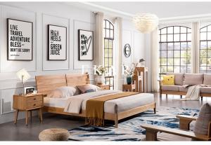 Wholesale Modern Simple Solid Oak Wood Bed Designer Furniture from china suppliers