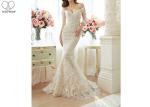 Sweetheart Mermaid Bridal Gowns / Fishtail Bridal Dress Perspective Sleeves Back
