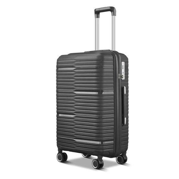 Soft Handle PP Trolley Luggage Durable Travel Suitcase with Lock Waterproof and Shock-Resistant
