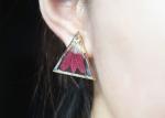African Daisy Triangle Handcrafts Triangle Drop earrings Yellow And Red Africa