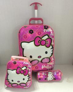 Wholesale Hot sale 6D Hello Kitty Children luggage 3 pcs from china suppliers
