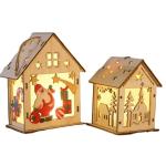Wooden Christmas Snow House Decorations Christmas Tree Holiday Decorations