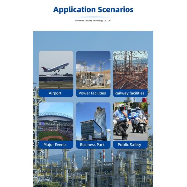 100MHz-6GHz Multi Function Portable Drone Detector with Passive Detection FPV Detected and Wireless Networking Intercom for Critical Infrastructure