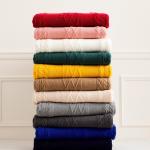 Customized Size Anti Pilling Knitted Shawl Wrap / Cable Knit Throw 7GG Gauge