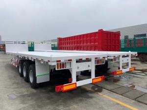 Wholesale Not Self-dumping 3 Axles Flatbed Container Truck Lowbed Semi Trailer for Equipment from china suppliers