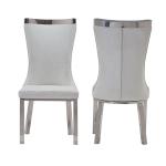 Luxury Chrome SS Dining Chairs softness Upholstered Dining Room Chair
