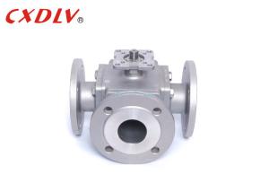 Wholesale Small Full Port 3 Way Flanged Ball Valve Square Body with Mounting Pad from china suppliers