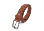 Embossed One Piece Full Grain Leather Belt With Alloy Buckle