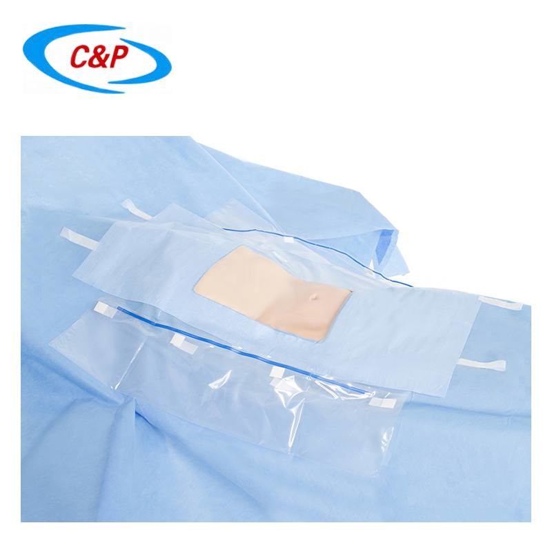 Non Woven Disposable Pelviscopy Laparoscopy Drape Pack Blue