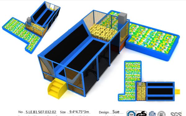 46M2 TUV Certificate Approval Chinese Indoor Trampoline Park/Big Indoor Jumping