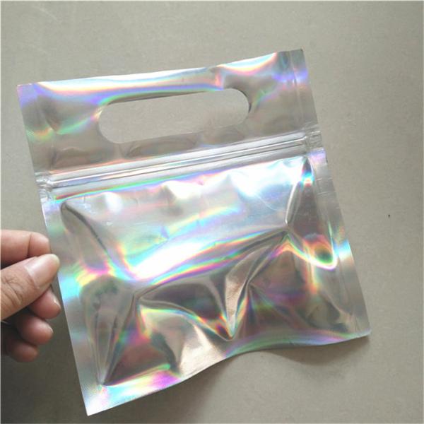 Gummy Candies Food Grade Holographic Stand Up Pouches CYMK Digital Printing With