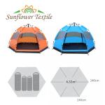 7.3m2 270x270x155cm 1000-1500 Mm Oxford Waterproof Camping Tent Automatic