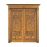 Antique Carving Solid Wood Entrance Doors 160cm Length Crackproof