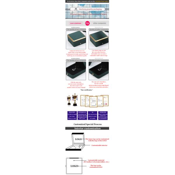 OEM Rectangle LED Jewelry Box Eco Friendly For Bracelet Necklace Earrings Ring Packing