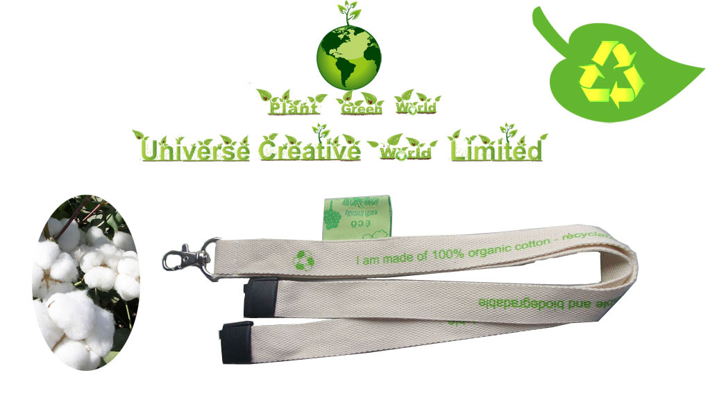 Personalized Name Lanyards , Key Chain Lanyard With Organic Cotton Material