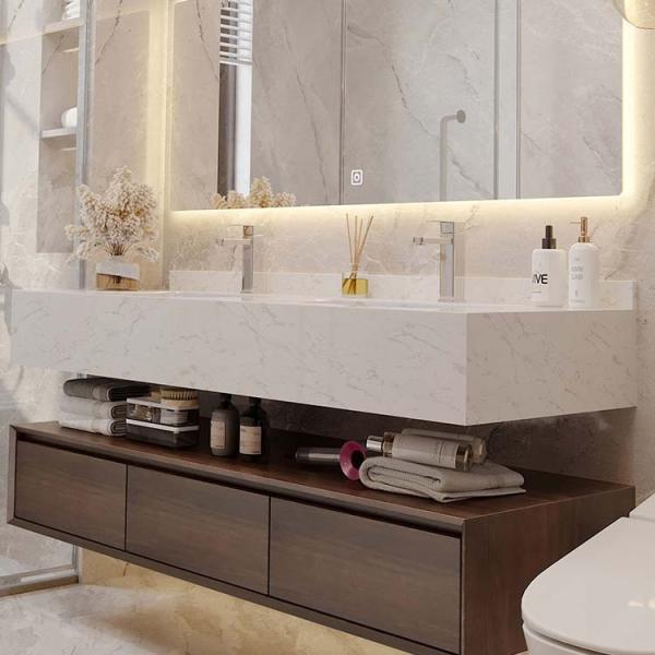 Marble ceramic basin Bathroom Sink Mirror Cabinet Multi Layer