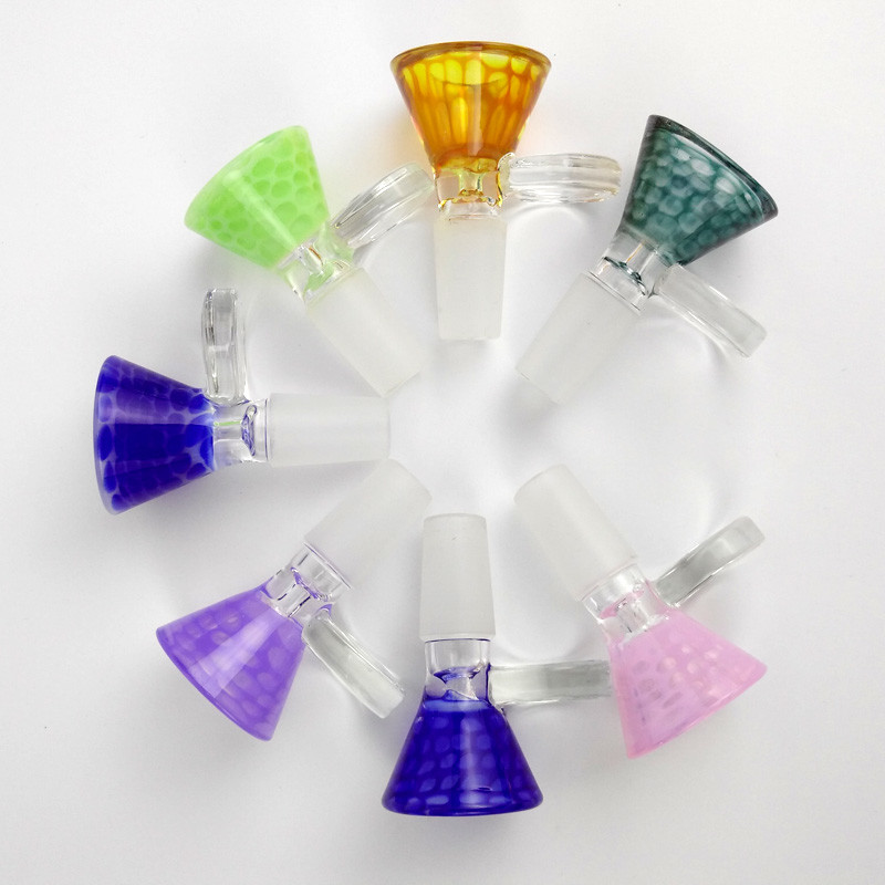 Round Mouth Glass Bongs Accessories Funnel Bowls Male Joint Small Size