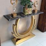 Odette Marble Top Hall Table Luxury Modern Furnitures Titanium For Living Room