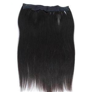 Wholesale Flip In Halo Hair Extension One Piece Set Black Lace With Fish Wire Clip In Human Hair Extension from china suppliers