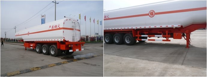 Customized Petrol Tank Semi Trailer , Gas Tank Trailer ISO Standard