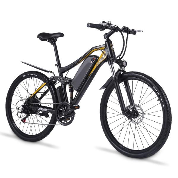 Full Suspension Rear Hub Motor Electric Bicycle 48V 17Ah 500W 27.5 Inch Wheel