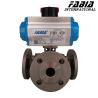 Buy cheap Pneumatic Flanged Ball Valve 3-Piece Split Type Pneumatic Control from wholesalers