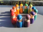 Sort Pegdoll Wooden Rainbow Stacker Wooden Memory Stick Game