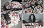 European and American cloth national wind shoulders rucksack diamond owl pattern