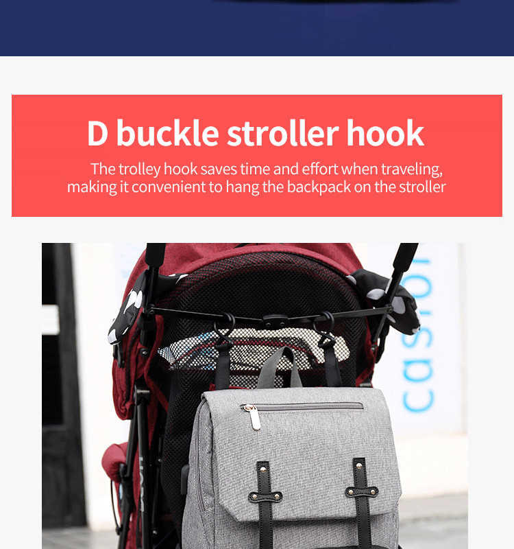 ISO9001 Fashion Mummy Maternity Nappy Diaper Bag Backpack With USB