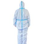 White Blue Disposable Isolation Gown , Disposable Coverall Suit For Intensive
