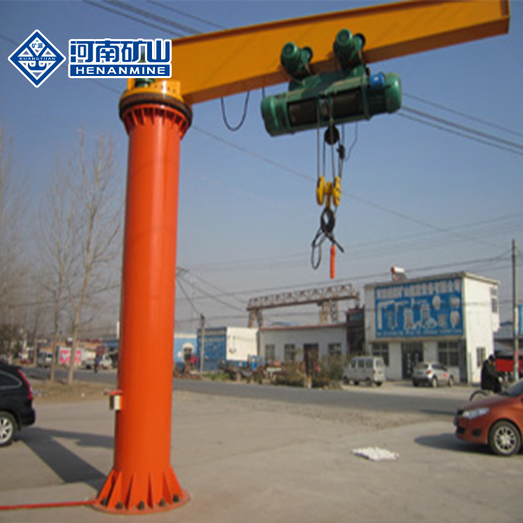 Swivel Column Boom Jib Crane 3 Ton Ground Mounting With Electric Hoist