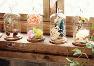 Wholesale hand blow glass display dome with wood base displaying ornament from china suppliers