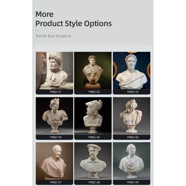 Interior Decoration Life Size Marble Statue Head Decoration